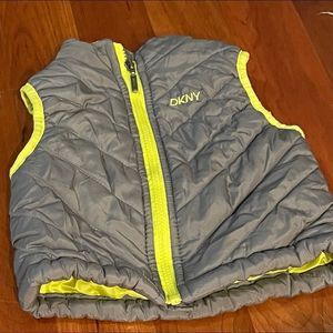 Baby Boy DKNY Vest 12 mo. Gray n yellow NWOT
